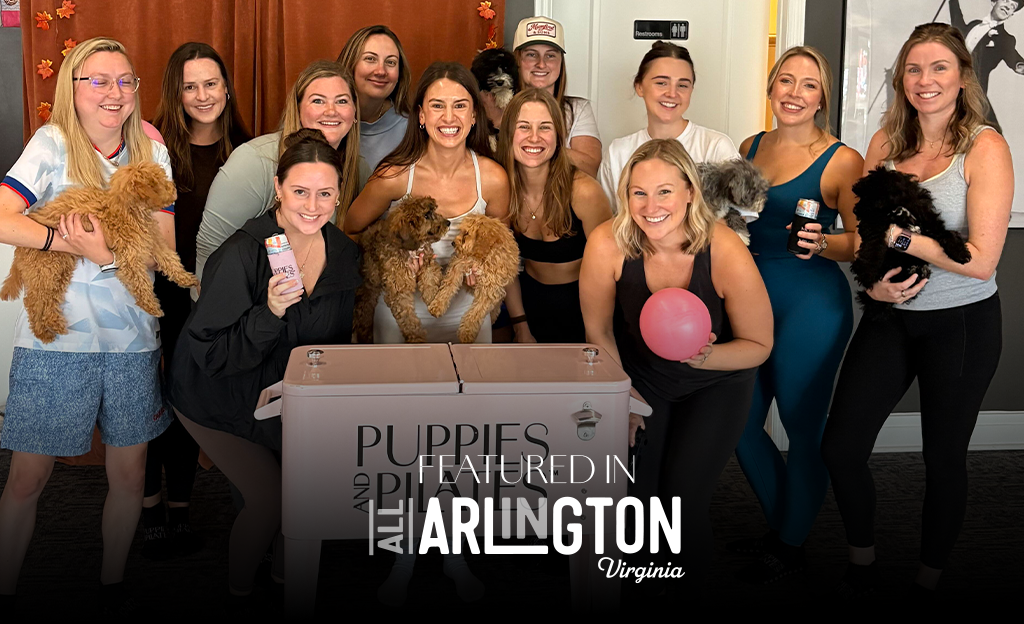 Puppies and Pilates featured on Stayarlington.com